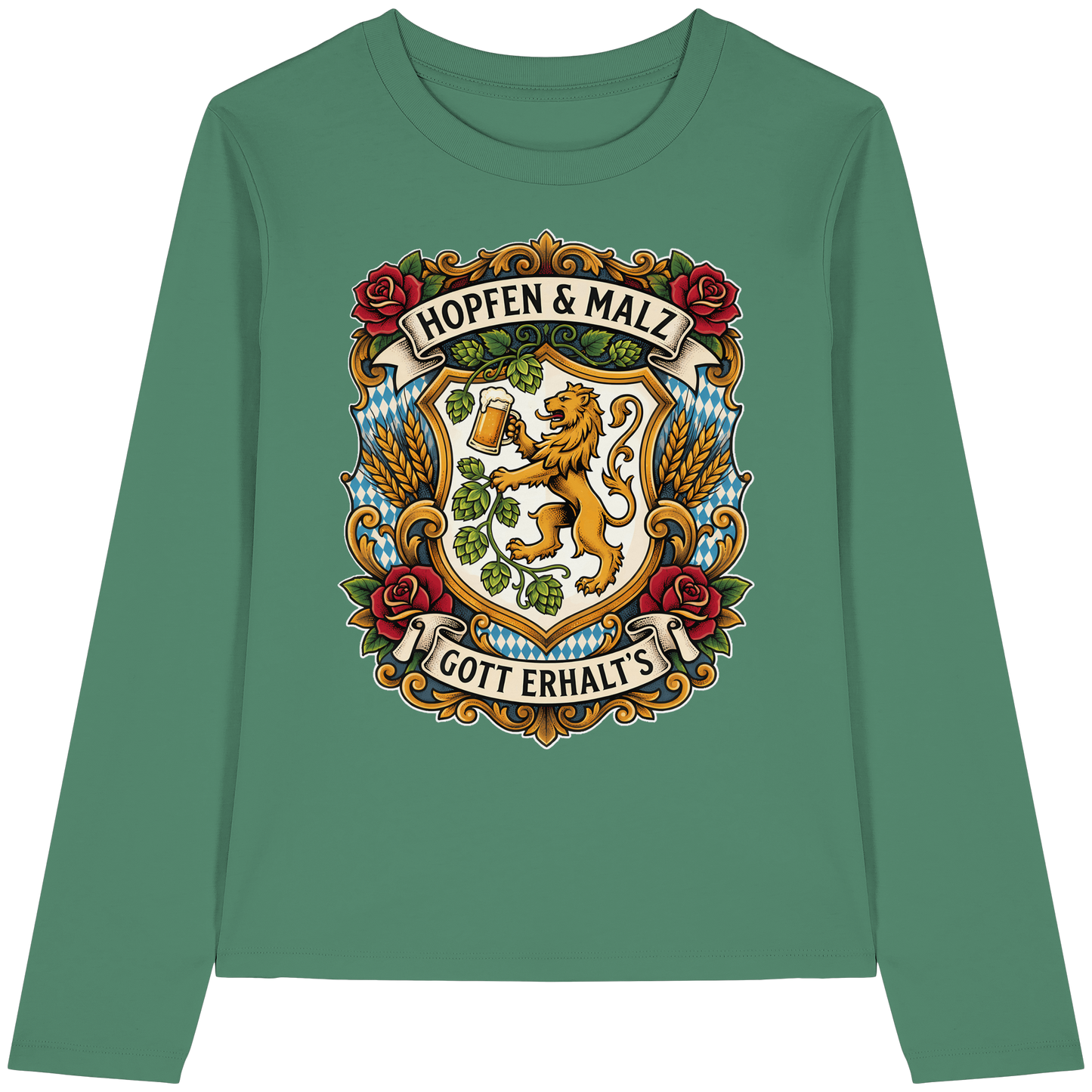 HOPFEN & MALZ - GOTT ERHALT`S - Womens Organic Longsleeve T-Shirt - BayrischerHumor