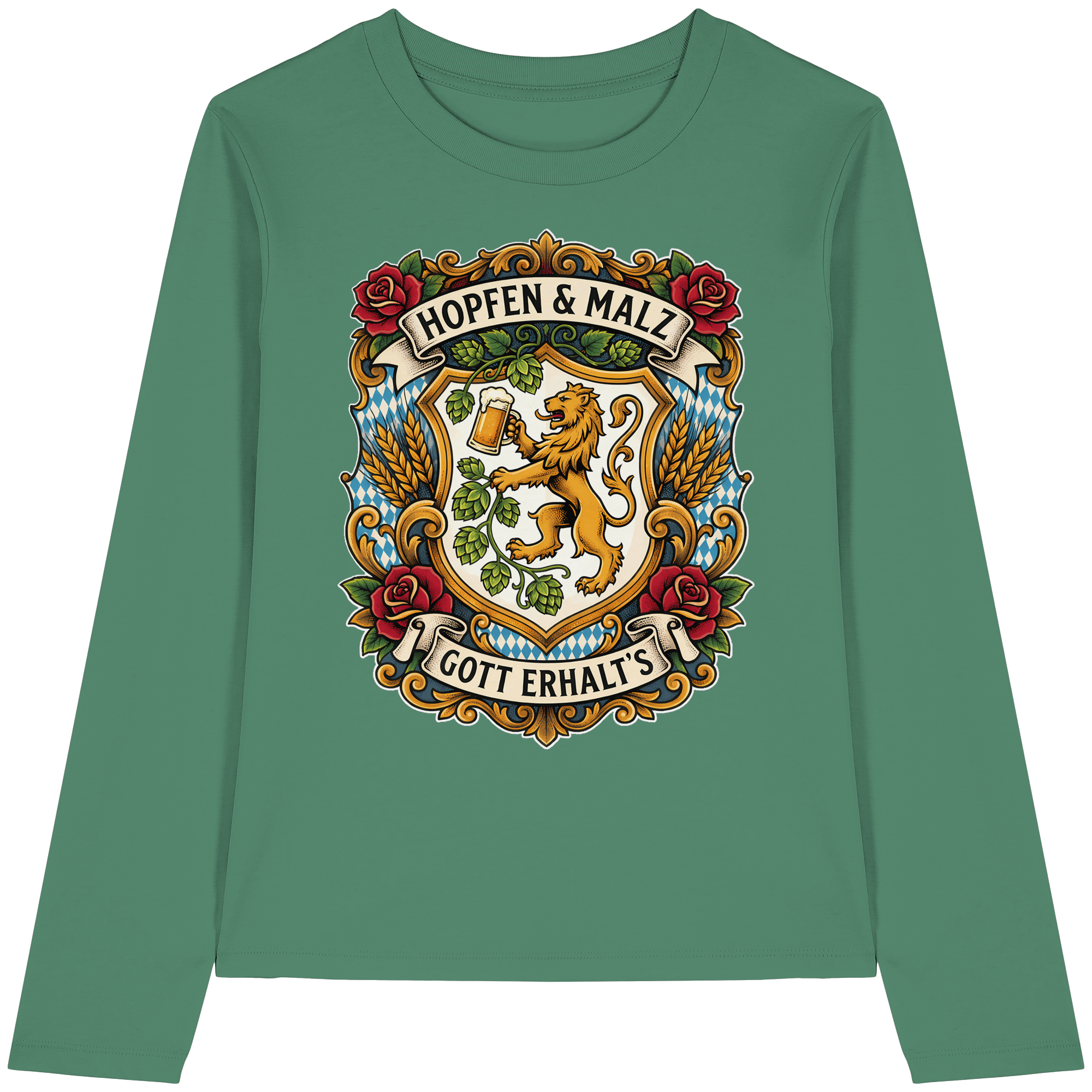 HOPFEN & MALZ - GOTT ERHALT`S - Womens Organic Longsleeve T-Shirt - BayrischerHumor