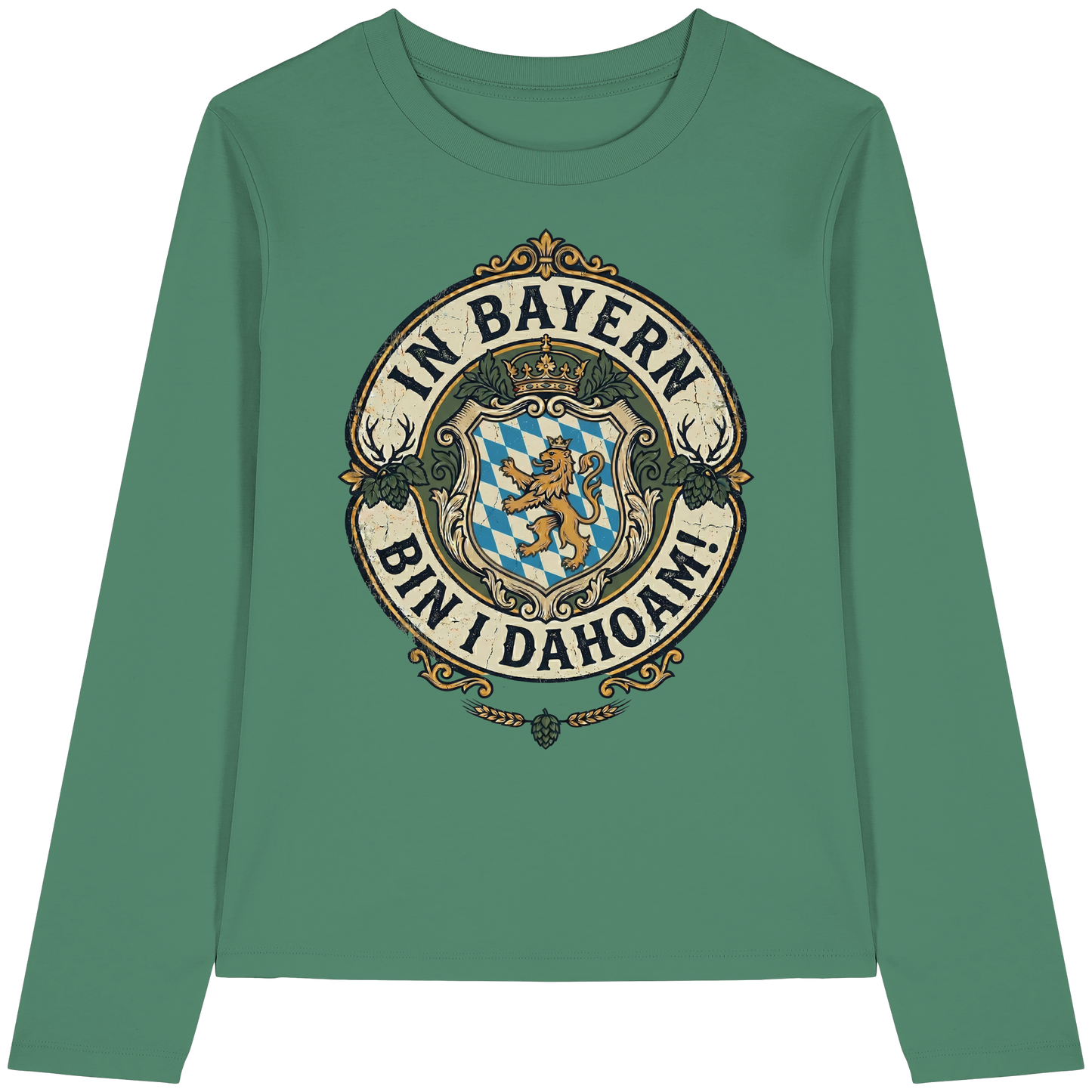 IN BAYERN BIN I DAHOAM! - Womens Organic Longsleeve T-Shirt - BayrischerHumor