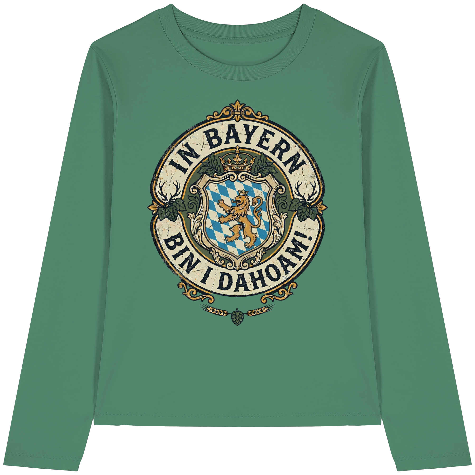IN BAYERN BIN I DAHOAM! - Womens Organic Longsleeve T-Shirt - BayrischerHumor