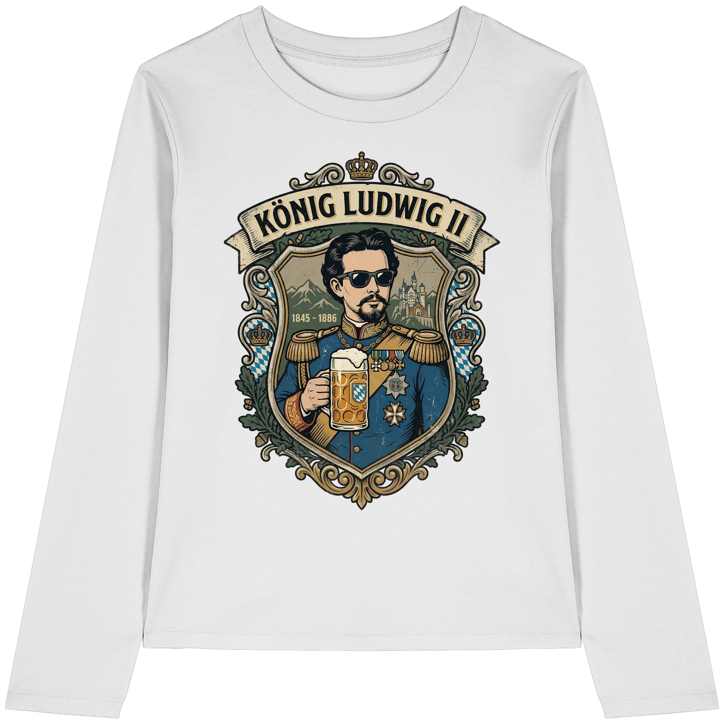 KÖNIG LUDWIG II - Womens Organic Longsleeve T-Shirt - BayrischerHumor