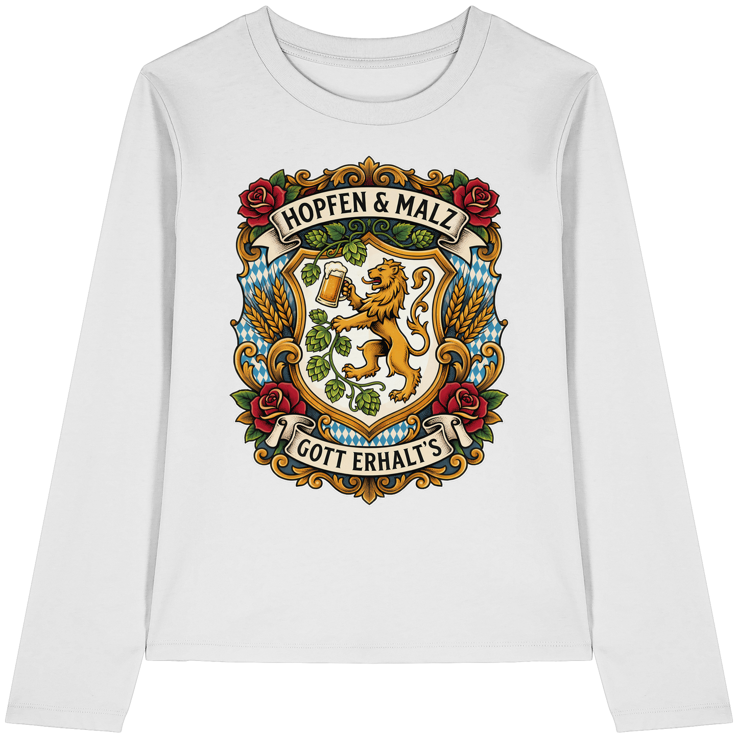 HOPFEN & MALZ - GOTT ERHALT`S - Womens Organic Longsleeve T-Shirt - BayrischerHumor