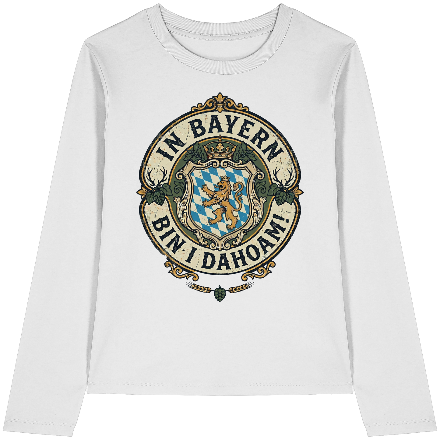 IN BAYERN BIN I DAHOAM! - Womens Organic Longsleeve T-Shirt - BayrischerHumor