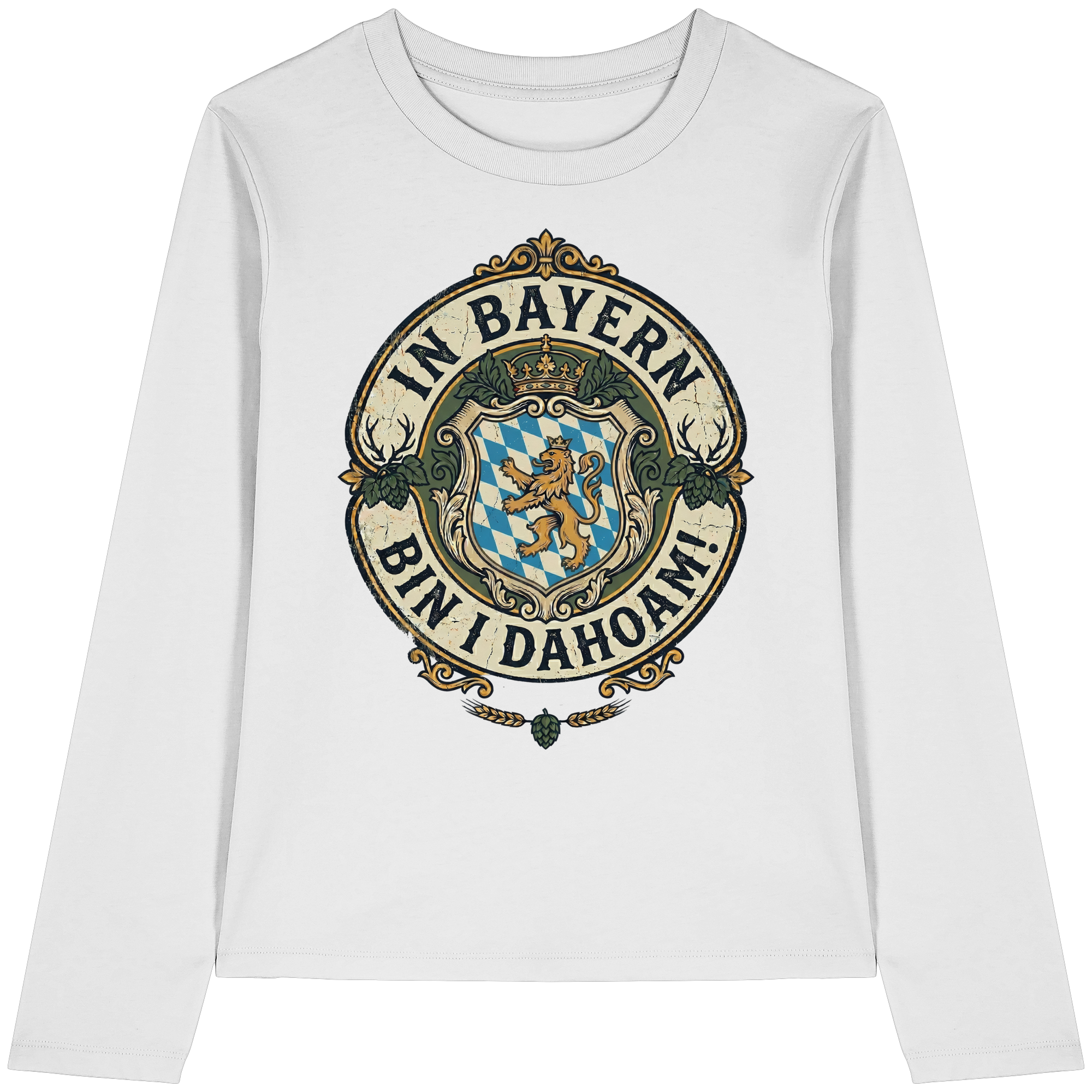 IN BAYERN BIN I DAHOAM! - Womens Organic Longsleeve T-Shirt - BayrischerHumor