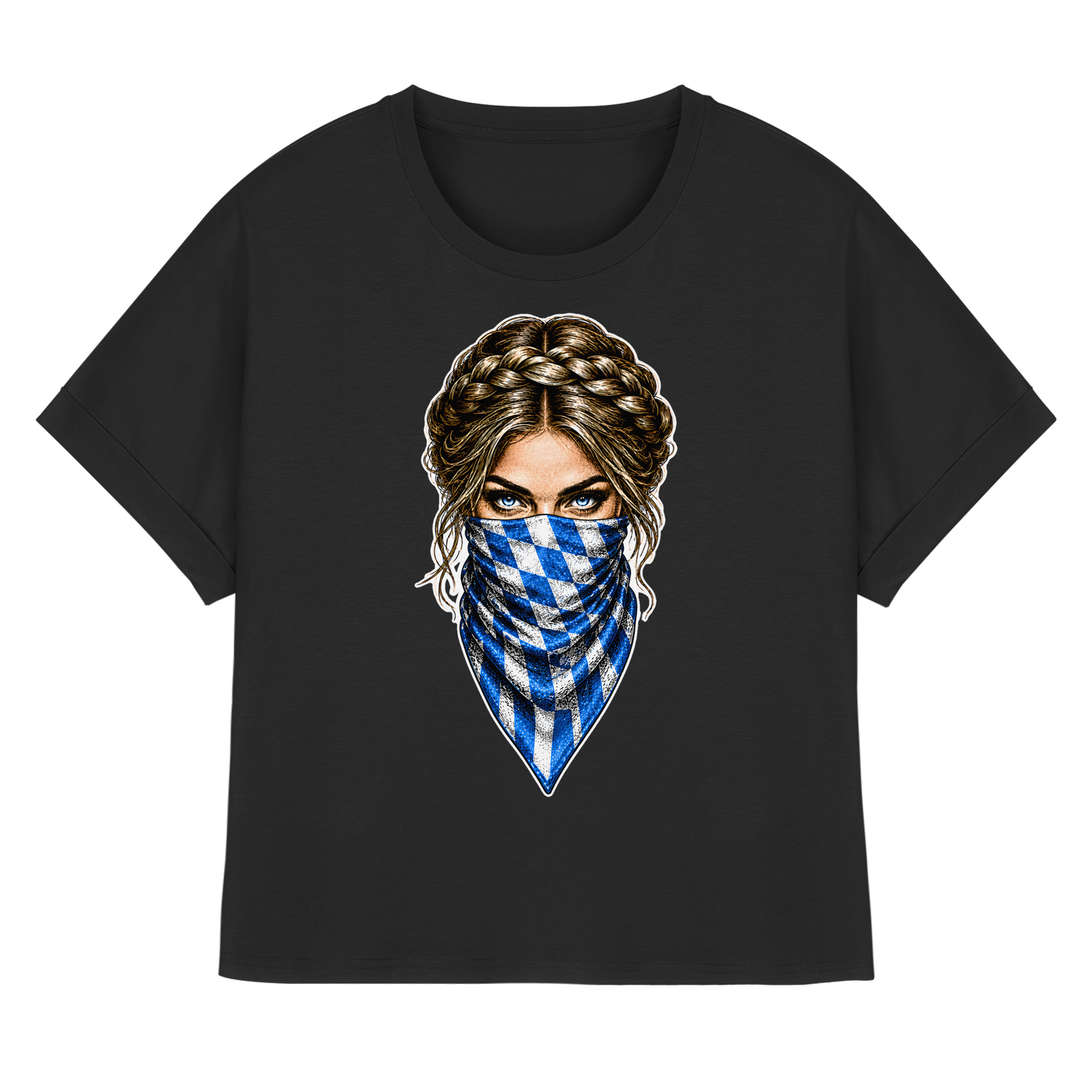 Bayerische Banditin - Womens Organic Rolled Sleeves T-Shirt