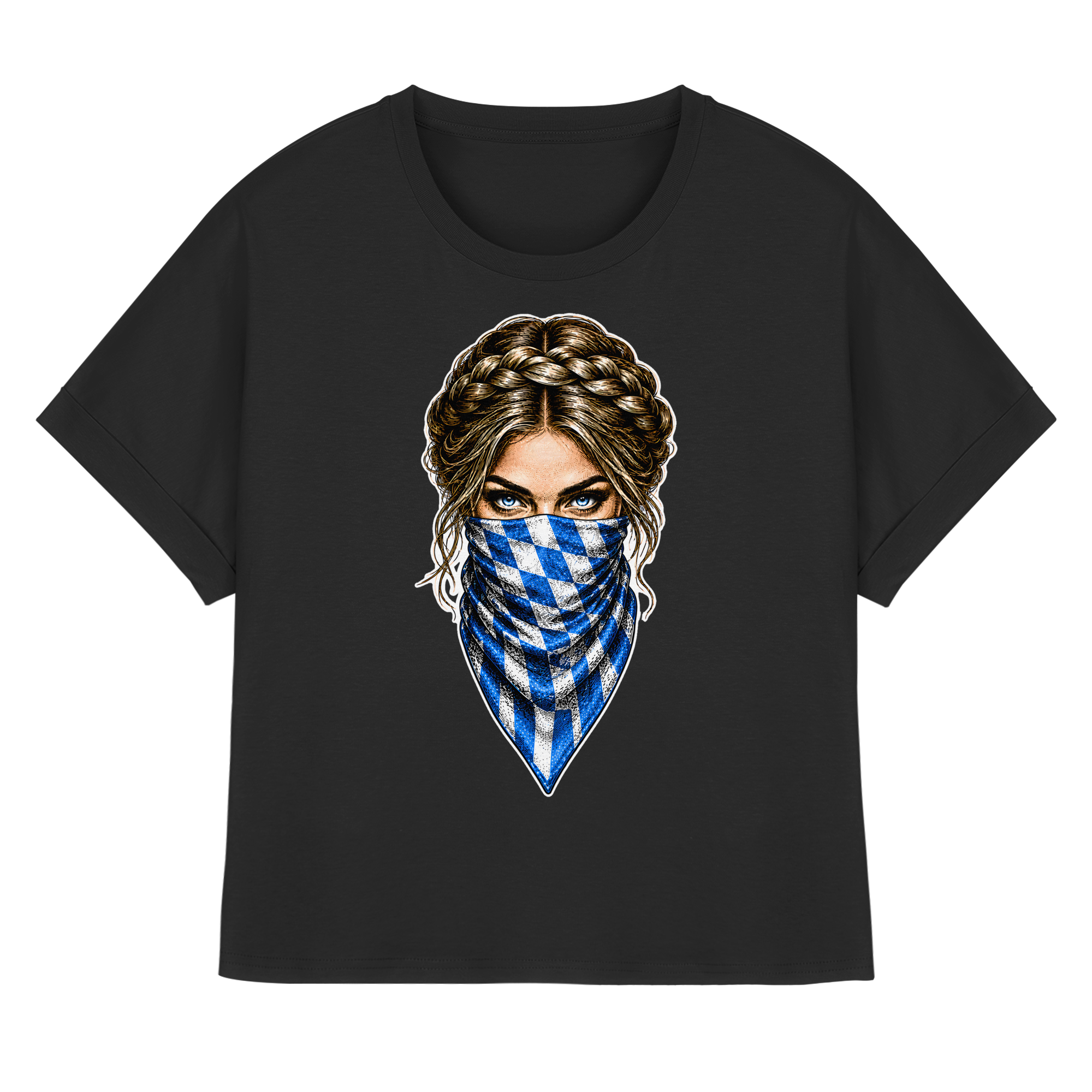 Bayerische Banditin - Womens Organic Rolled Sleeves T-Shirt