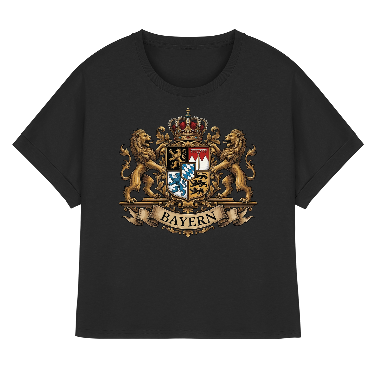 BAYERN - Womens Organic Rolled Sleeves T-Shirt - BayrischerHumor