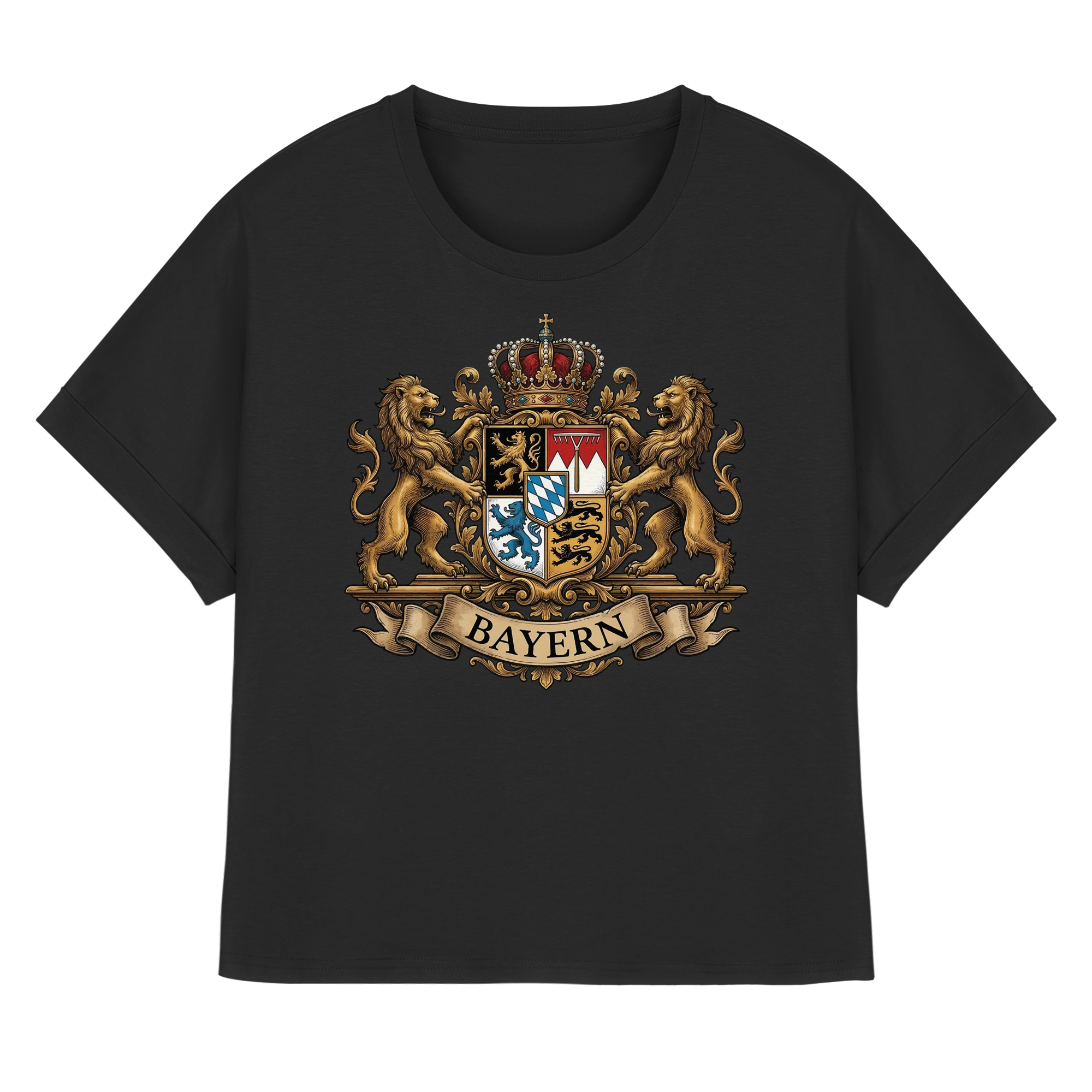 BAYERN - Womens Organic Rolled Sleeves T-Shirt - BayrischerHumor