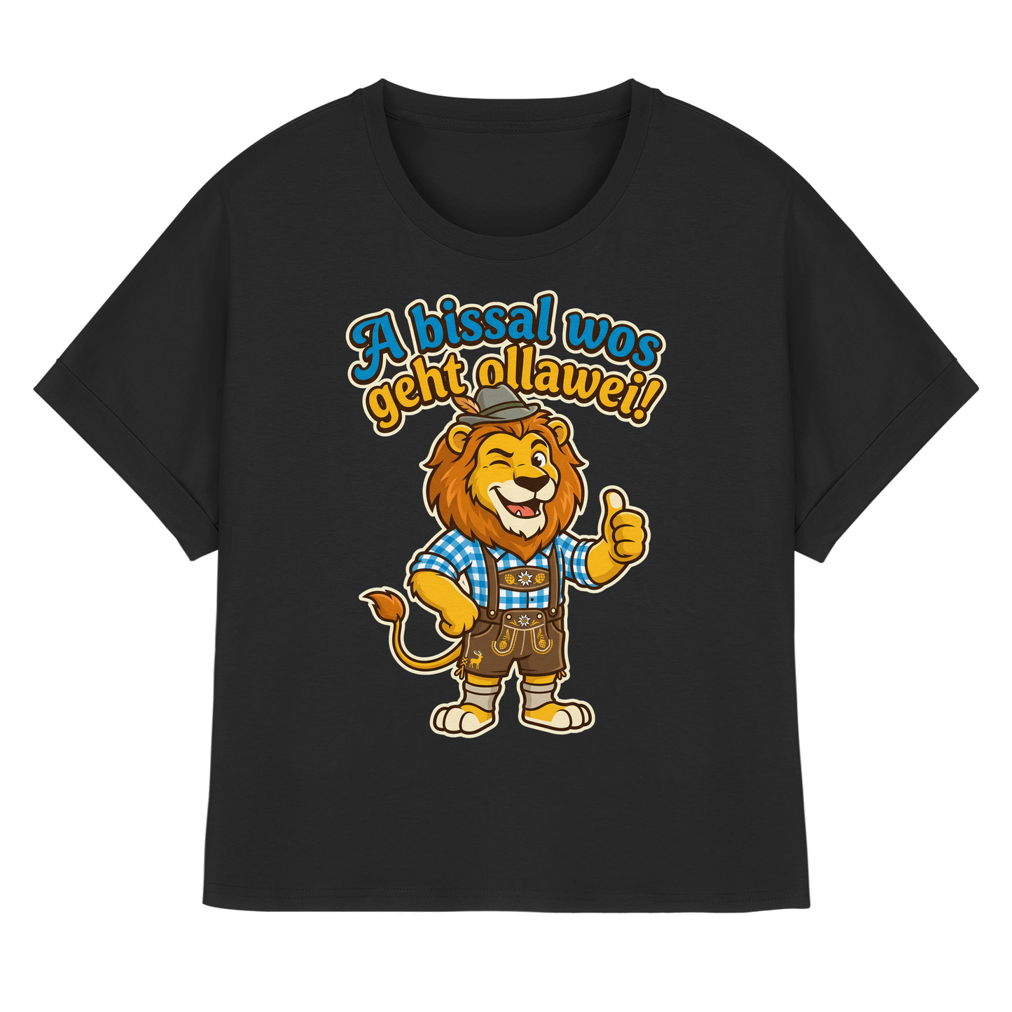 A BISSAL WOS GEHT OLLAWEI! - Womens Organic Rolled Sleeves T-Shirt