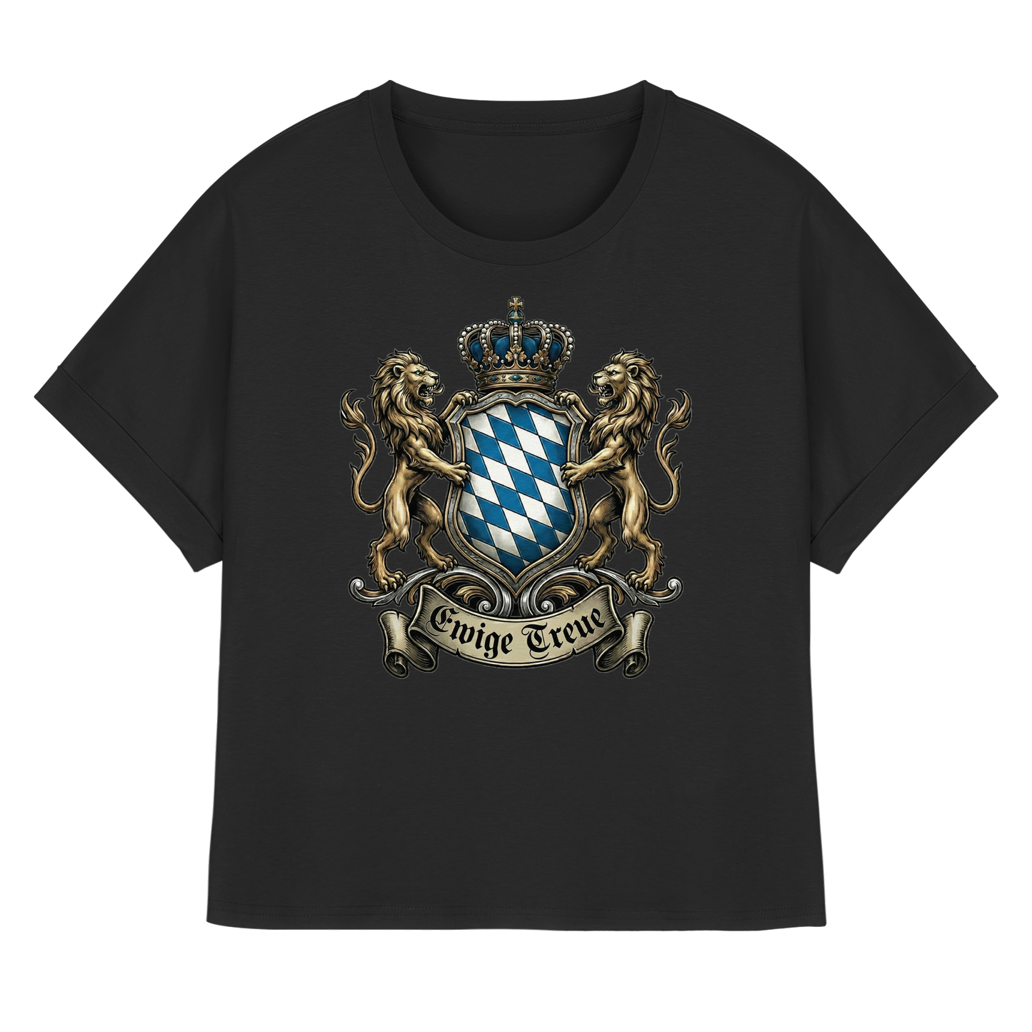 EWIGE TREUE - Womens Organic Rolled Sleeves T-Shirt - BayrischerHumor