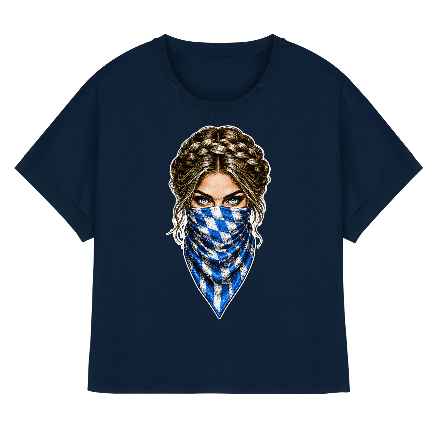 Bayerische Banditin - Womens Organic Rolled Sleeves T-Shirt
