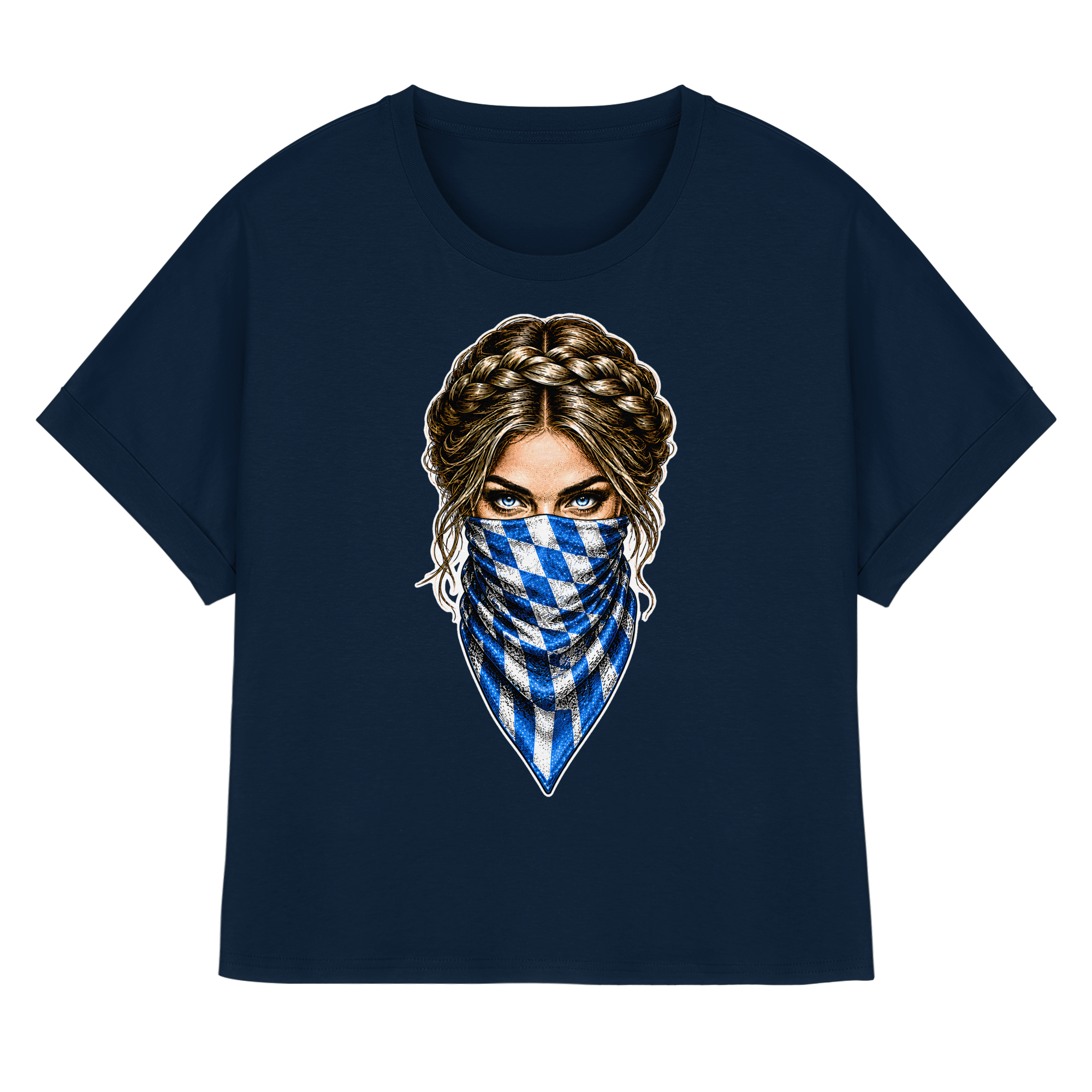 Bayerische Banditin - Womens Organic Rolled Sleeves T-Shirt