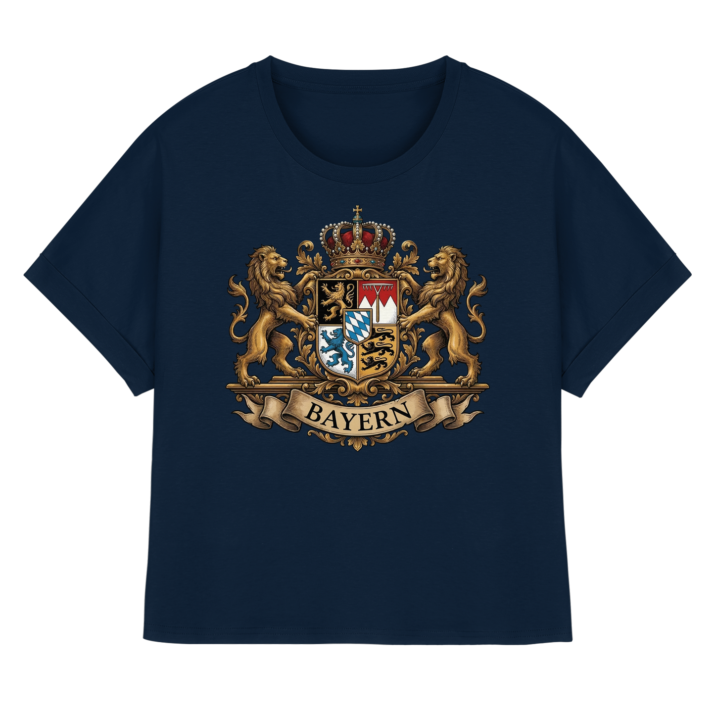 BAYERN - Womens Organic Rolled Sleeves T-Shirt - BayrischerHumor