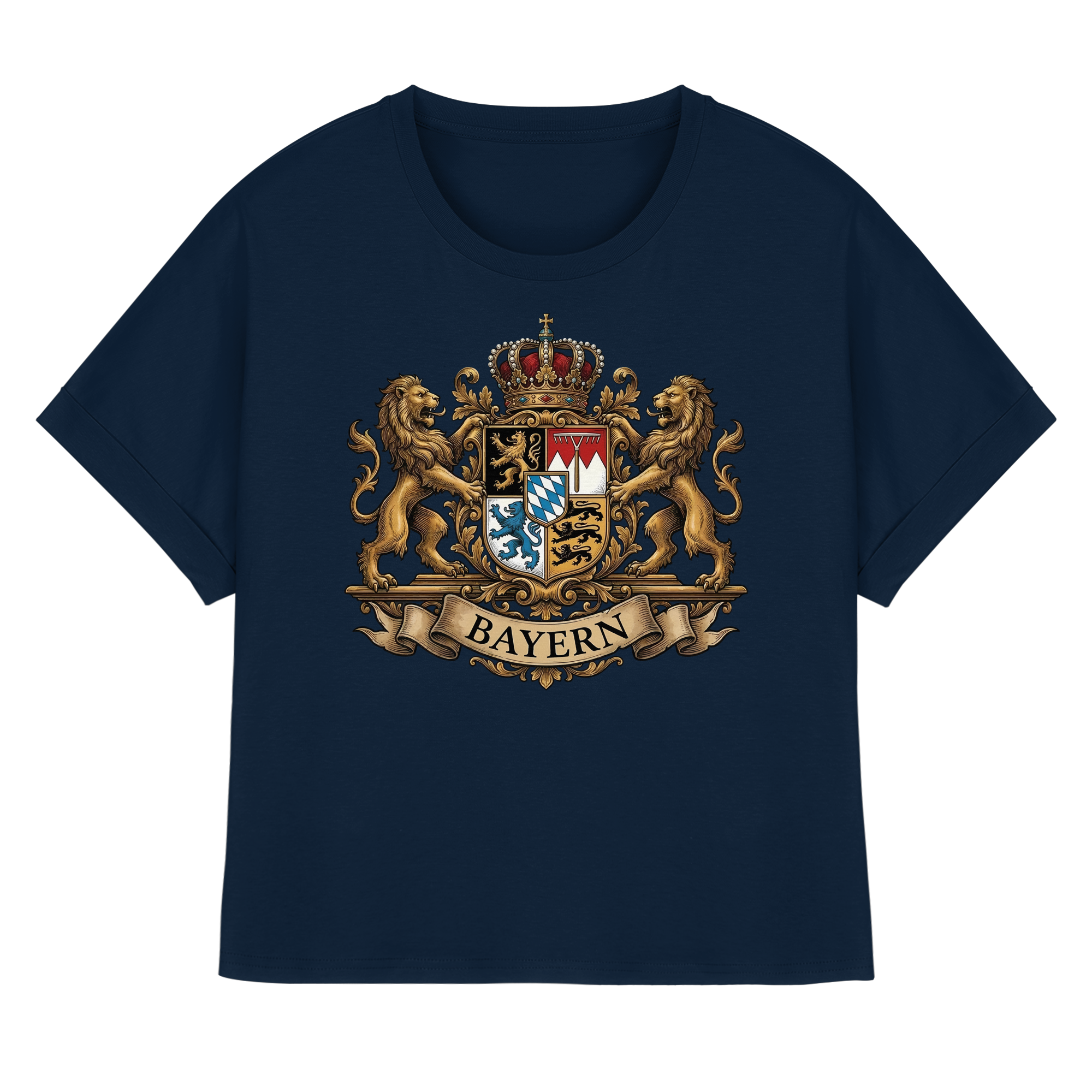 BAYERN - Womens Organic Rolled Sleeves T-Shirt - BayrischerHumor