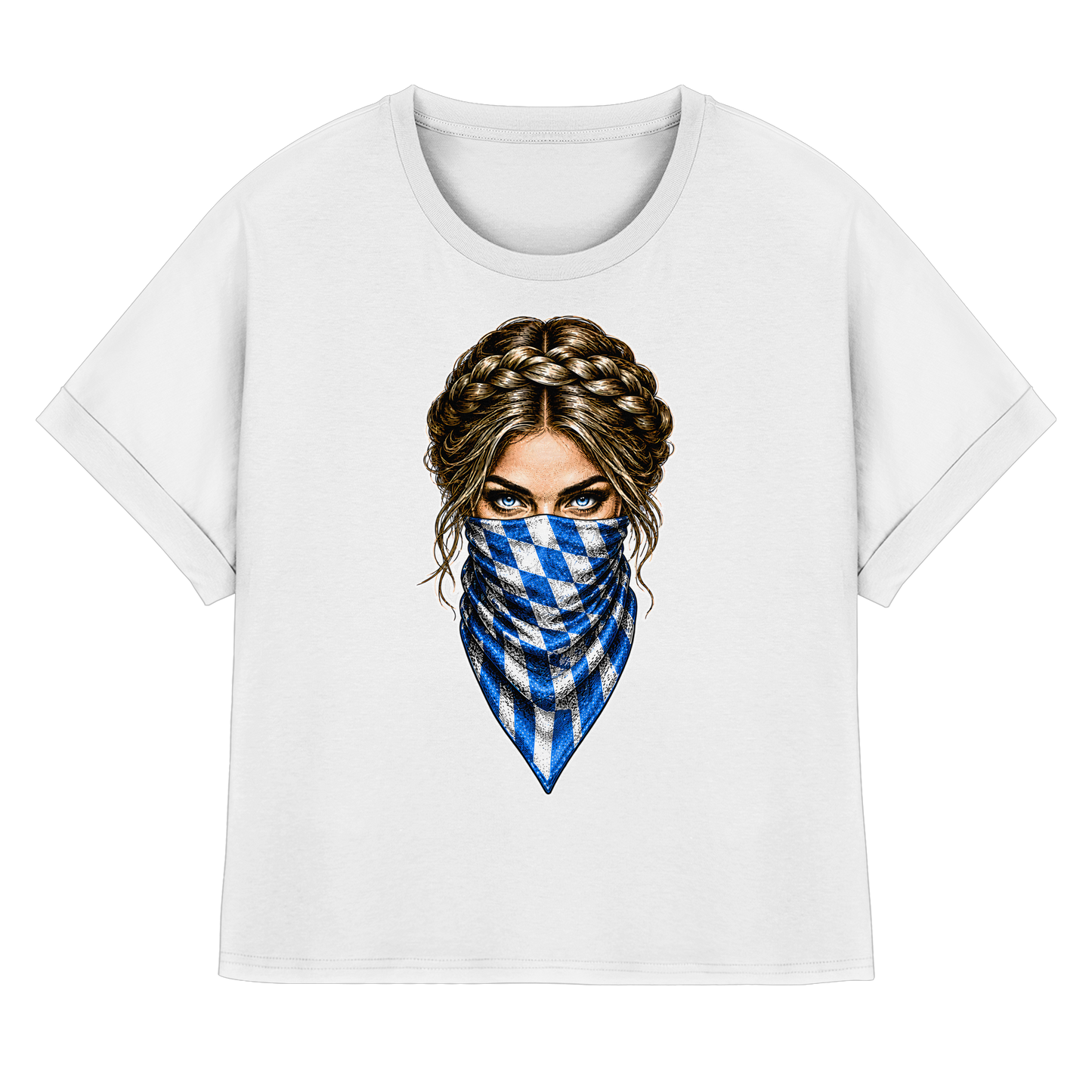 Bayerische Banditin - Womens Organic Rolled Sleeves T-Shirt