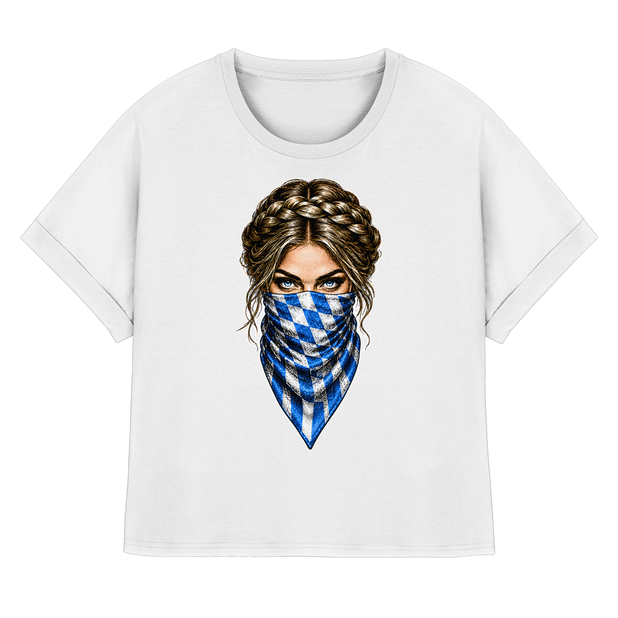 Bayerische Banditin - Womens Organic Rolled Sleeves T-Shirt